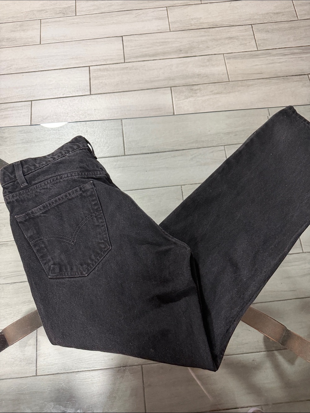 Men's Straight-Leg Jeans in Washed Black